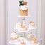 5-Tier Plastic Cupcake Holder Stand White - Dessert Tower with Scalloped Edge Design Versatile Display for Sweet Treats 18"