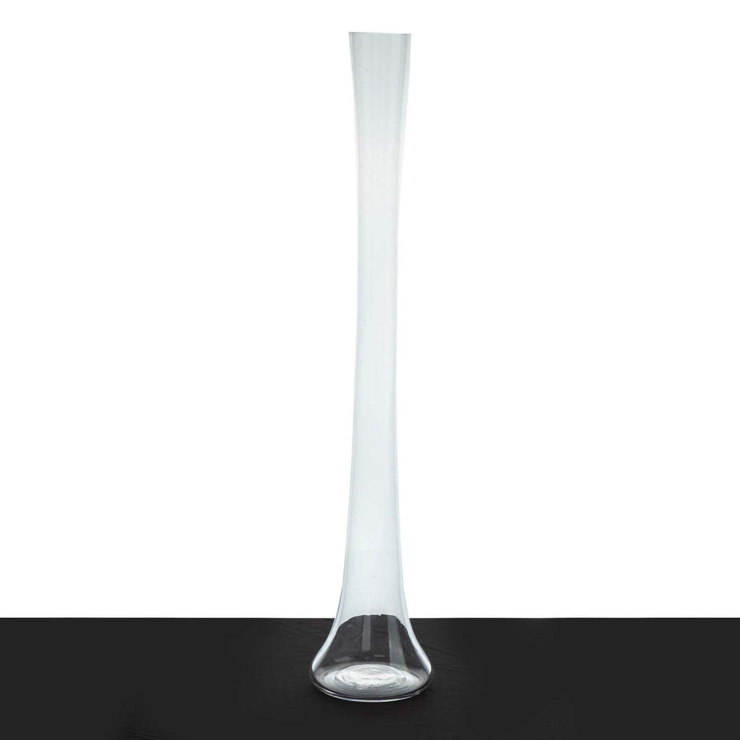 6-Pack Glass Eiffel Tower Vases Clear with Round Base - Tall Skinny Flower Bud Wedding Centerpieces 24"