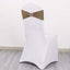 5 Pack Stretch Spandex Chair Sashes Taupe - Reusable Chair Bands with Silver Diamond Ring Slide Buckle 5"x14"