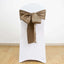 5 Pack Satin Chair Sashes Taupe - Durable Chair Bows with Shiny Finish 6"x106"