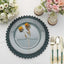 6-Pack Plastic Round Charger Plates 13" in Teal with Sunflower Rim, Matte Finish Disposable Dinner Charger Tableware