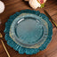 6-Pack Acrylic Plastic Round Charger Plates 13" in Peacock Teal with Reef Design, Dinner Charger Tableware