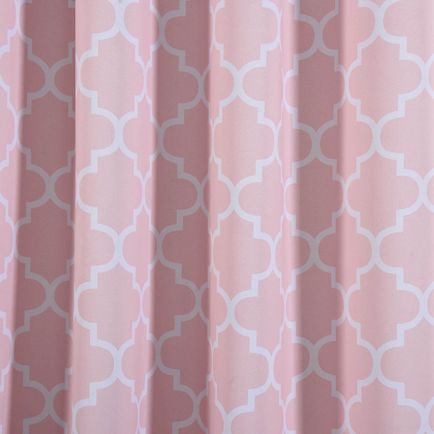 2 Pack White Blush Lattice Print Thermal Blackout Curtains With Chrome Grommet Window Treatment Panels - 52"x108"