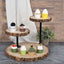 3-Tier Wooden Cheese Board Stand Natural Wood Slice Design - Rustic Cupcake Centerpiece with Assembly Tools 14"