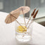 50-Pack Bamboo Cocktail Sticks Tiki Hut Paper Umbrella Design Eco Friendly Natural - Biodegradable Party Picks 6"