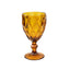 6-Pack Wine Glasses Amber Gold Embossed Crystal Cut Design Stemmed - Transparent Colored Goblets for Parties & Events 12oz 7"
