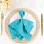 5 Pack Polyester 17"x17" Napkins Turquoise - Durable & Wrinkle Resistant Dinner Napkins