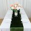 Premium Velvet 12"x108" Table Runner Olive Green - Sheen Finish Reusable Table Decor