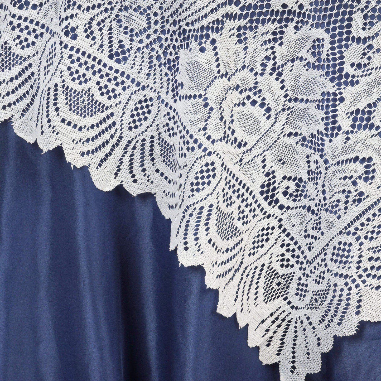 Lace 54"x54" Table Overlay Square Tablecloth White - Stylish Victorian Design Event Decor