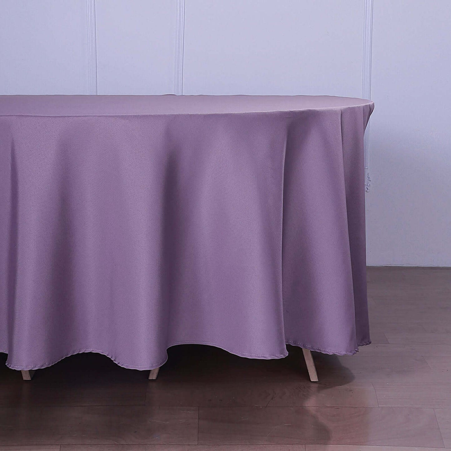 Polyester 120" Round Tablecloth Violet Amethyst - Seamless Wrinkle-Resistant Table Cover