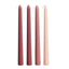 12-Pack Taper Candles Premium Wax Design Mixed Dusty Rose - Unscented Candles for Sophisticated Decor 10"