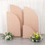 Set of 4 Matte Nude Spandex Half Moon Chiara Backdrop Stand Covers, Custom Fitted Wedding Arch Covers - 2.5ft,5ft,6ft,7ft