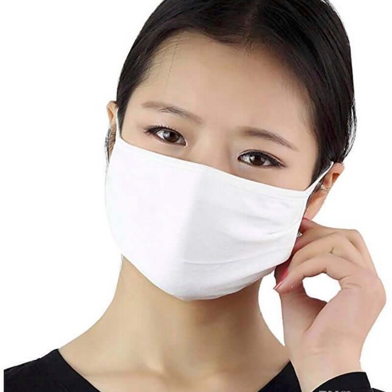 30 Pack 3 Ply White Cotton Face Mask, Reusable Fabric Masks With Soft Ear Loops