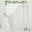 8ftx8ft White 3D Leaf Petal Taffeta Event Curtain Drapes, Backdrop Event Panel With Rod Pocket