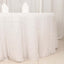 Polyester 120" Round Tablecloth White with Shaggy Fringe Design - Exquisite Table Cover