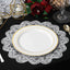 6-Pack Dining Table Mats Floral Lace Design White - Vinyl Non-Slip Surface with Vintage Appeal 15"