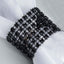 10 Pack Rhinestone Napkin Rings with Velcro Brooch Buckle Black - Stylish Design for Chair Sashes