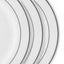 10-Pack Plastic Dessert Plates White with TrÃ¨s Chic Silver Rim - Disposable Plates for Appetizers 6"
