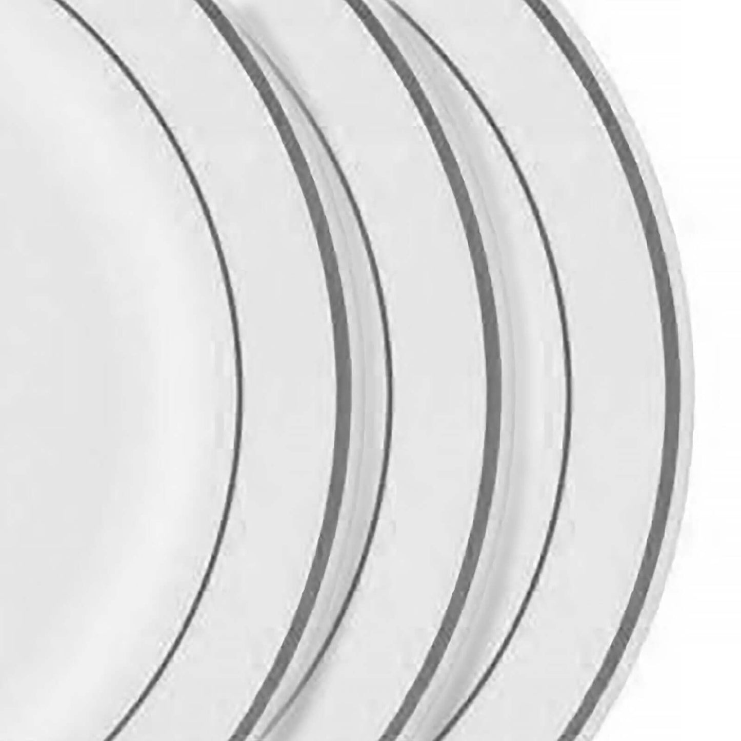 10-Pack Plastic Dessert Plates White with TrÃ¨s Chic Silver Rim - Disposable Plates for Appetizers 6"