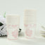24 Pack Disposable Paper Cups in White Pink Damask Floral Pattern, Elegant Party Cups - 9oz