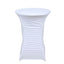 Heavy Duty Spandex 30" Fitted Round Cocktail Table Cover White Ruched Pleated - Durable Stretch Design