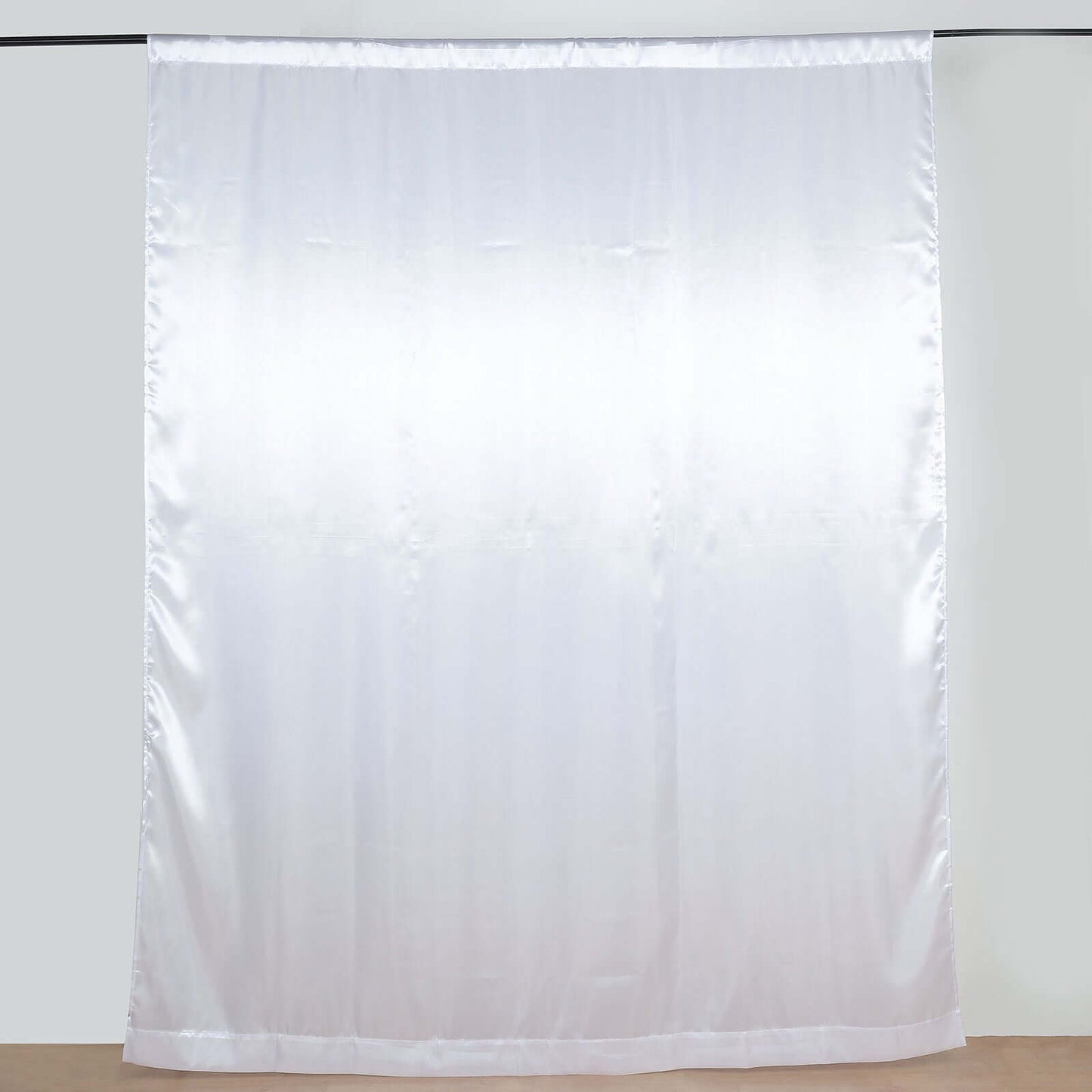 8ftx10ft White Satin Event Curtain Drapes, Backdrop Event Panel