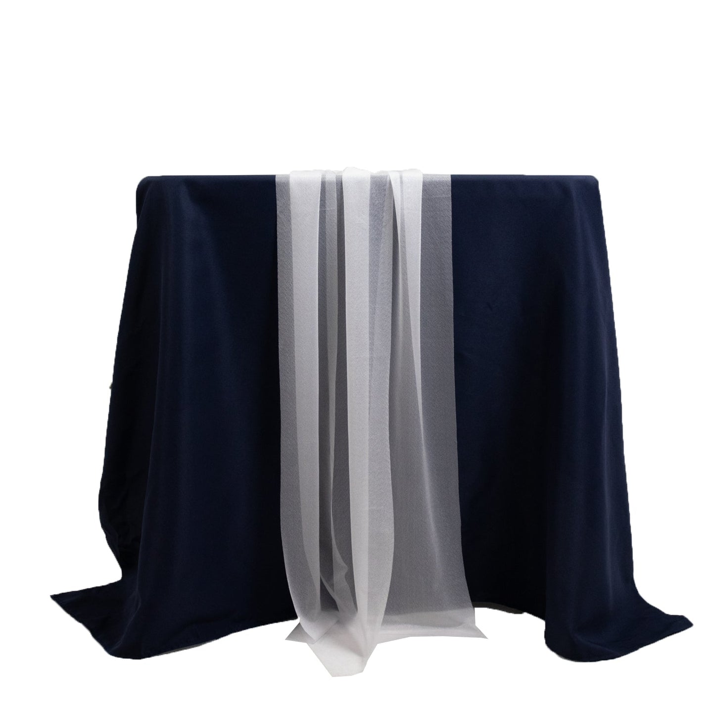 20-Pack 9ft Sheer Table Runners â€“ White Shimmer Sheer Drapes, Wrinkle-Free