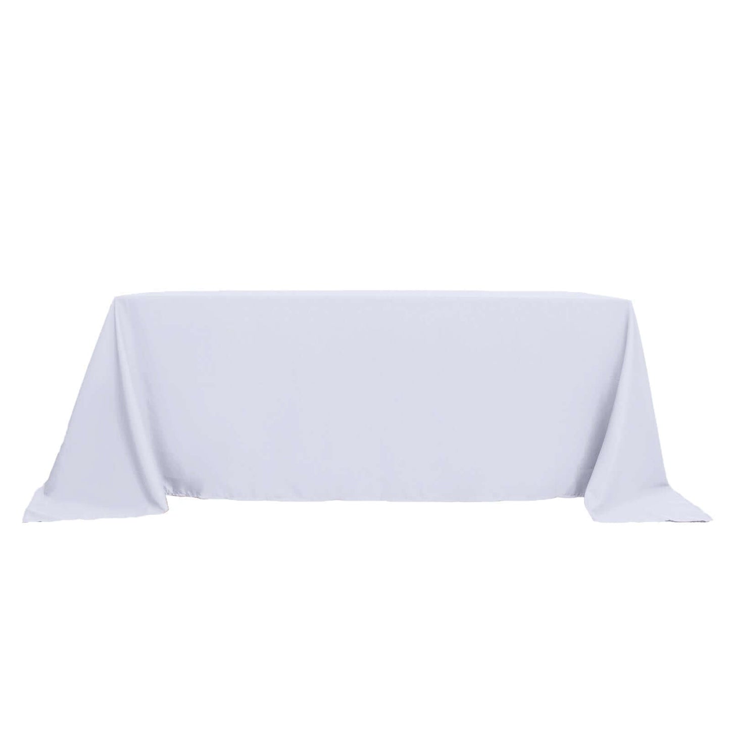 Polyester 90"x132" Rectangle Tablecloth White - Seamless Wrinkle-Resistant Design for Luxe Celebrations