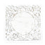 6-Pack Acrylic Square Charger Plates 12" Antique White with Hollow Lace Border, Event Tabletop Decorative Charger Tableware