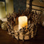 Natural Wooden Candle Holder Centerpiece - Rustic Mini Flower Vase for Events & Tables 6"