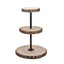 3-Tier Wooden Cheese Board Stand Tower Design Natural Wood Slice - Rustic Cupcake Centerpiece with Assembly Tools 19"
