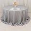 Premium Polyester 132" Round Tablecloth Silver - Seamless 220GSM Wrinkle-Resistant Table Cover