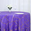 Polyester 120" Round Tablecloth Purple with Gold Foil Geometric Pattern Wrinkle-Resistant Seamless Table Cover