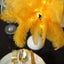 Table Lamp Ostrich Feather Design Gold LED Battery Operated - Cordless Wedding Centerpiece 15"