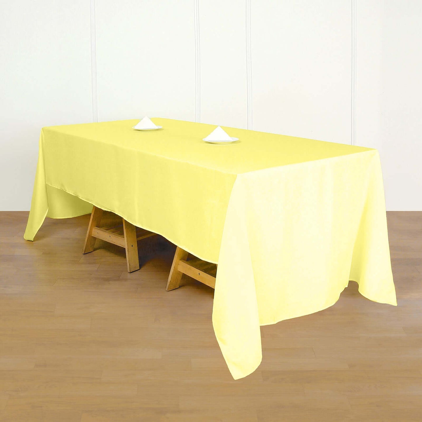 Polyester 60"x126" Rectangle Tablecloth Yellow - Wrinkle-Resistant Table Cover