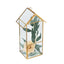 Glass Terrarium Hanging House Lantern Design Metal Gold - Versatile Holder for Air Plants & Displays 11"