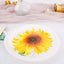 25-Pack Paper 7" Round Dessert Plates White with Sunflower Design - Disposable Salad Plates for Rustic Events & Garden Themes