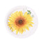25-Pack Paper 7" Round Dessert Plates White with Sunflower Design - Disposable Salad Plates for Rustic Events & Garden Themes