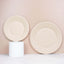 50-Pack Bagasse 10" Round Dinner Plates in Natural with Ribbed Rim - Eco Friendly Biodegradable Sugarcane Party Plates for Events