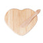 Heart Shaped Bamboo Brie Cheese Board and Knife Set Party Favor with Clear Gift Box, Ribbon & Thank You Tag