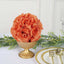 2 Pack 7" Terracotta (Rust) Artificial Silk Rose Kissing Ball, Faux Flower Ball