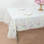 5-Pack Plastic Tablecloths White/Green Spring Floral Rectangle with Wild Flowers Butterfly Print - Durable PVC Disposable Table Covers 54"x108"
