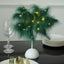 Table Lamp Feather Design Hunter Emerald Green LED Battery Operated - Cordless Wedding Centerpiece 15"