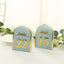 25-Pack 7" Disposable Table Numbers, Dusty Blue Free Standing Double Sided Table Number Place Cards with Metallic Gold Foil Numbers 1-25