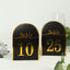 25-Pack 7" Disposable Table Numbers, Black Free Standing Double Sided Table Number Place Cards with Metallic Gold Foil Numbers 1-25