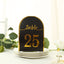 25-Pack 7" Disposable Table Numbers, Black Free Standing Double Sided Table Number Place Cards with Metallic Gold Foil Numbers 1-25