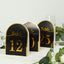 25-Pack 7" Disposable Table Numbers, Black Free Standing Double Sided Table Number Place Cards with Metallic Gold Foil Numbers 1-25