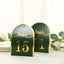25-Pack 7" Disposable Table Numbers, Hunter Emerald Green Free Standing Double Sided Table Number Place Cards with Metallic Gold Foil Numbers 1-25