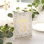 25-Pack Paper Wedding Table Numbers 1-25 White/Sage Green French Toile Design - Free Standing Double Sided Table Signs with Glam Gold Foil Numbers 7"