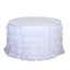 Chiffon 14ft Table Skirt White - 5-Tier Ombre Ruffled Tutu Table Cover with Satin Backing for Sophisticated Events